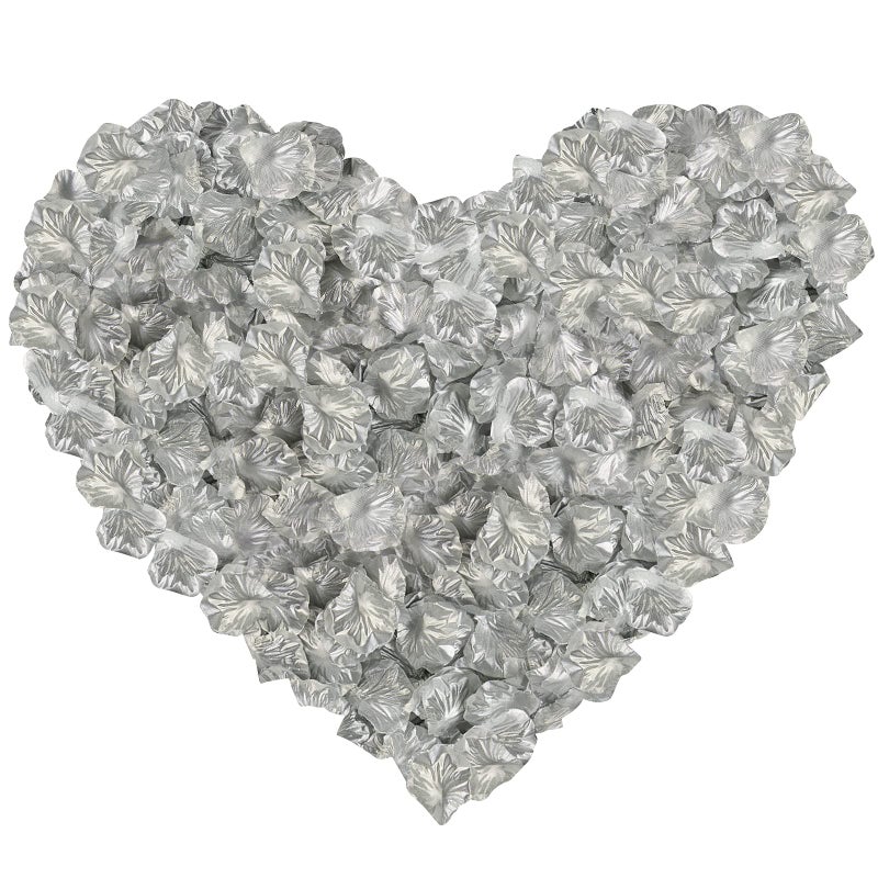 Neo LOONS 1000 Pcs Artificial Silk Rose Petals Decoration Wedding Party Color Silver - Image 1